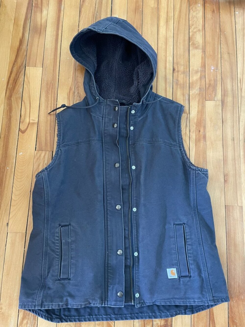 Carhartt Women’s Hooded, Sherpa-Lined Berkley Vest II - Blue, Size L